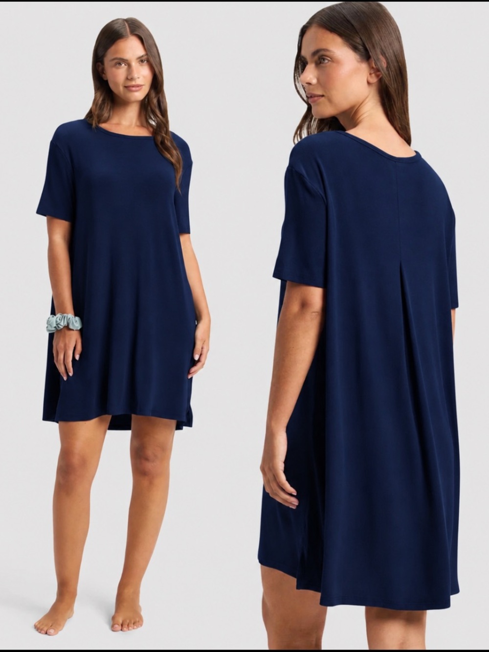 COZY EARTH Women's Bamboo Rib-Knit Boyfriend Sleep shirt‎ size XS
